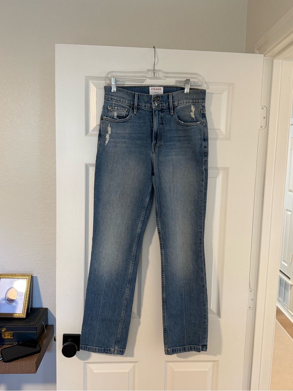 Frame Denim Straight-Leg Jeans in Faded Blue Wash